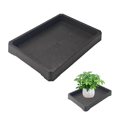 7 Inch Black Plant Saucer Tray, Heavy Duty Resin Flower Pot Drip Tray, Water Catcher for Indoor Outdoor Planters and Seed Starting - size: 7 Inch