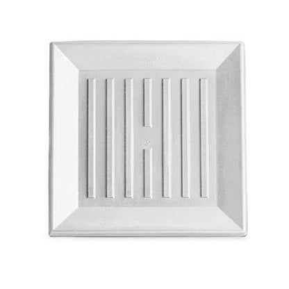 Crescent Garden Square Saucer, Durable Drainage Dish for Plant Pots, Heavy-Duty Square Plant Saucer for Indoor Potted Plants and Outdoor Trays, Alpine White Drip Tray (16-Inch Inside Diameter)