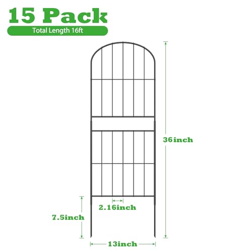 Decorative Garden Fence Fencing 36in (H) x 16ft (L) Animal Barrier for Dog - size: 16' (L)