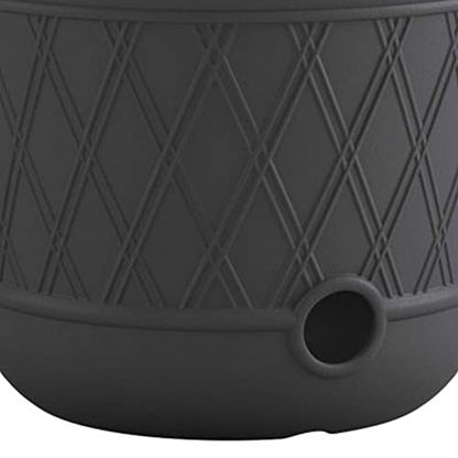 Suncast 4 Pack 14" x 12" Round Resin Decorative Weatherproof Outdoor Hideaway Standard Garden Hose Storage Pot with Drainage Holes, Gray - size: 4 Pack