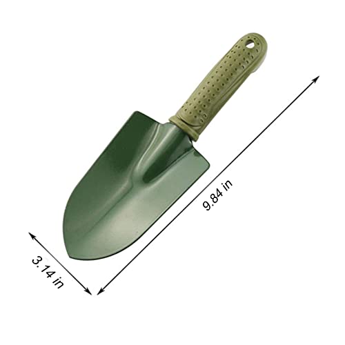 Garden Tool Shovel for Digging Gardening Trowel for Lawn Planting Alloy Spade Plastic Handle Anti Slippery - color: Green Short Handle