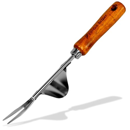 Weed Puller Heavy Duty Japanese Steel with Wood Handle, Hand Weeding Tool, Manual Weeder for Garden, Quick and Easy Weed Pull Tool, Made in Japan, Silver - color: Brown Weed Puller