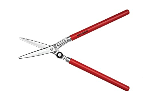 BERGER Hedge Shears – Professional 23.6" Garden Clippers with Chromium-Plated Blades, Sap Groove for Clean Cuts, Adjustable Blade Tension, Beechwood Handles – 2520 - size: 60.5x18.5x5 cm