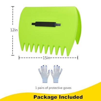 Leaf Scoops Hand Rakes, Leaf Scoops and Claws with Gloves, Lightweight Plastic Leaf Scoop, Large Leaf Grabbers for Picking Up Leaves, Clippings, Grass(1 Set, Green) - style: 1 Set,Green