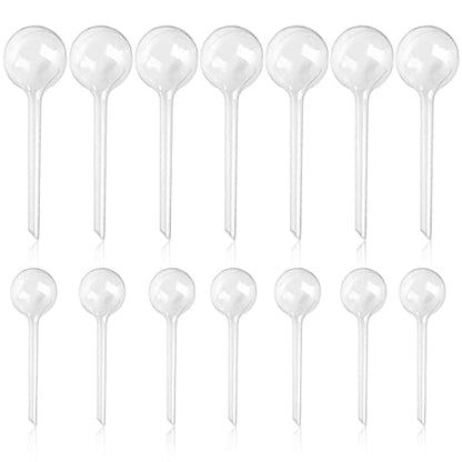14 Pcs Plant Clear Watering Bulbs,Plastic Automatic Self-Watering Globes,Garden Water Device Watering Bulbs for Plant Flower Indoor Outdoor - size: 7 Large+7 Small