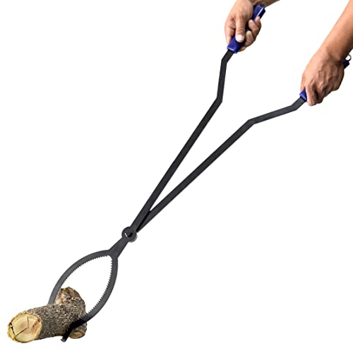 40in Heavy Duty Fire Tongs with Scissor Shape Serrated - size: 40in fire tongs