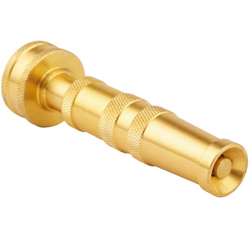 Heavy Duty Brass Hose Nozzle-4'' Adjustable Twist Garden Hose Nozzles