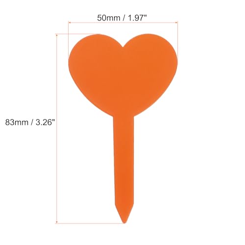 HARFINGTON 150pcs Plastic Plant Labels 3.26" x 1.97" Reusable Waterproof & Sun-Proof Garden Tags for Nursery Potted Herbs Flowers, Orange - color: Orange