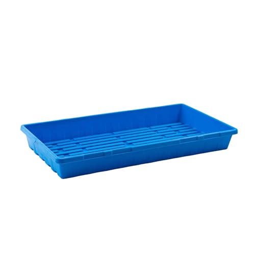 Bootstrap Farmer 1020 Trays Heavy Duty, 10 Pack, Blue, No Holes | 2.5" Deep Seed Starting Flats for Microgreens, Wheatgrass, Fodder Systems - color: Blue