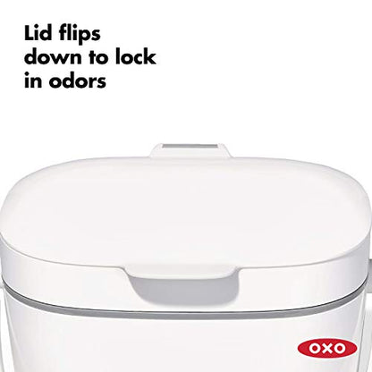OXO Good Grips Easy-Clean Compost Bin, White, 1.75 Gal/6.62 L - color: White, size: 1.75 Gallon