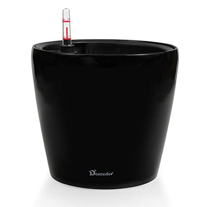 Dexceder 11x10 Self Watering Planter (Black High Gloss) - color: Black, size: 11x10