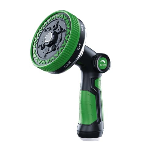 Rosy Earth Garden Hose Nozzle, 3.7" Ultra-Wide Metal Hose Sprayer, Green - color: Green