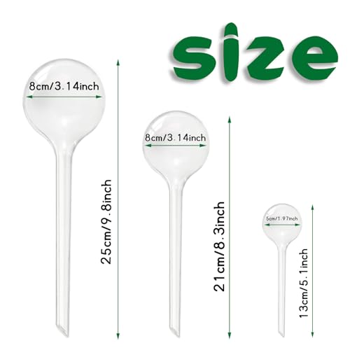 Pynqdfu 20 PCS Clear Plant Watering Globes,Plastic Self-Watering Bulbs,Self Watering Planter Insert Plant Accessories for Plants Indoor,Outdoor,Flowerpot,Home Garden(Large,Medium,Small) - size: 5 Large+5 Medium+10 Small