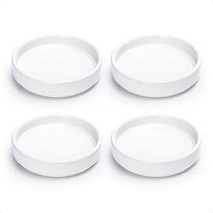 D'vine Dev 4-Pack Ceramic Plant Saucers, 3.7 in, White, 97-T-A-11 - color: White, size: 3.7" (4 Pack)