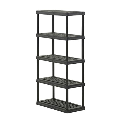 CENTREX 5-Tier Heavy Duty Plastic Storage Shelves for Garage, Black - style: 5-Tier (1 Pack)