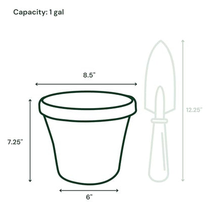 Bloem Terra 8" Plastic Planter, 1 Gallon, Navy, 6-Pack - color: Navy, size: 8" (Pack of 6)