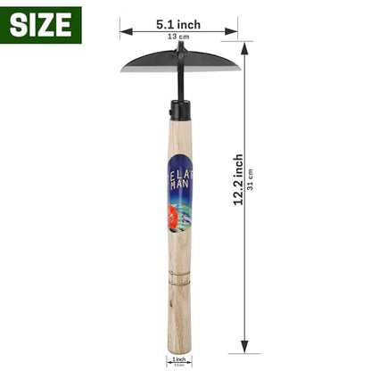 Garden Weeding Sickle/Hand Hoe, Gardening Cutting Grass Sickle, Japanese Sickle Style Hand Weeder Tool with Thick Blade&Wooden Handle - color: T-Sickle