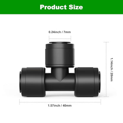 1/4 Inch Drip Irrigation Tee Connectors, Barbed T Fittings for 1/4" Tubing, Quick-Install Leak-Free Splitters for Drip & Sprinkler Irrigation Systems, 18 Pack - style: 1/4-inch tee
