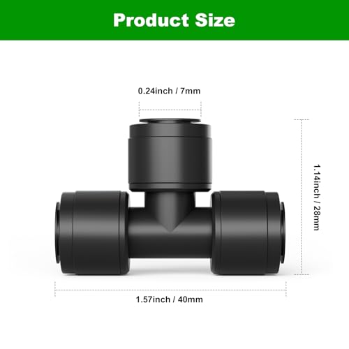 1/4 Inch Drip Irrigation Tee Connectors, Barbed T Fittings for 1/4" Tubing, Quick-Install Leak-Free Splitters for Drip & Sprinkler Irrigation Systems, 18 Pack - style: 1/4-inch tee