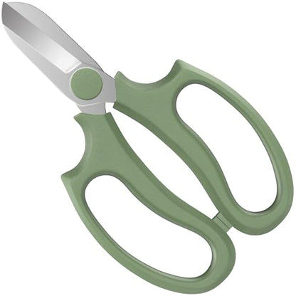 Housolution Flower Scissors, Steel Garden Pruning Shears, Avocado Green - color: Avocado Green, size: 1 Pack