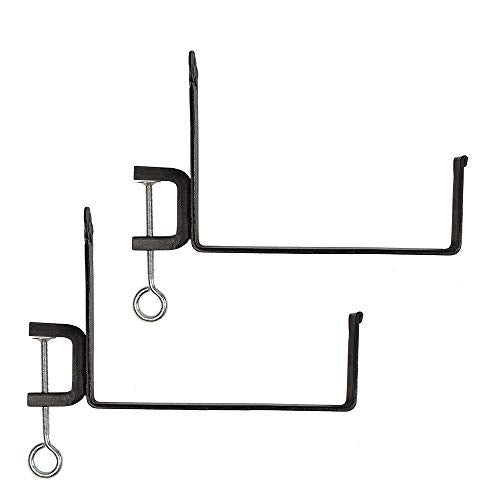 Achla Designs SFB-03C, 10 inch Railing clamp Window Flower Box Brackets, Black - size: 10 Inch