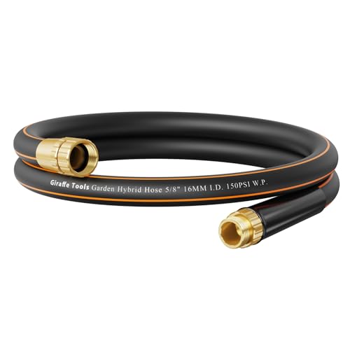 Giraffe Tools Garden Hose 2ft x 5/8'', Short Water Hose Heavy Duty, Lightweight, Flexible Hybrid Hose, Male to Female Fittings - size: 2FT Male Female