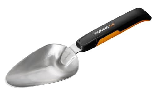 Fiskars Xact Trowel, Length: 37.5 cm, Black/Orange, Stainless Steel/Plastic, 1027043 - style: trowel