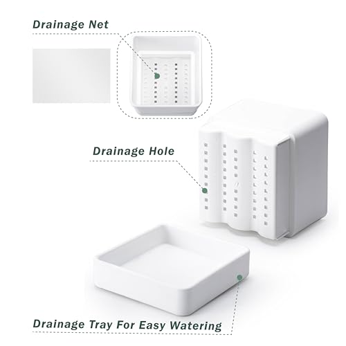 D'vine Dev 3-Pack Plastic Herb Planter Pots, 6 in, White, 76-Y-A3-2 - color: White, size: 18 Inch x 6.5 Inch