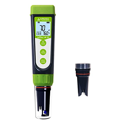 Apera Instruments GroStar Series GS4-P pH/EC/500ppm/700ppm/ORP 6-in-1 Combo Pen Tester Kit with Replaceable Double-Junction pH/EC Probe and ORP Probe for Hydroponics Water Quality Testing, Gen II - style: pH/EC/ppm+ORP