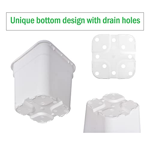 10-Pack 3 Gallon Square Nursery Pots Plastic Garden Planter Pots Flower Seedling Container for Indoor Outdoor Plants Seedlings Flowers Vegetables White - size: 3 Gallon