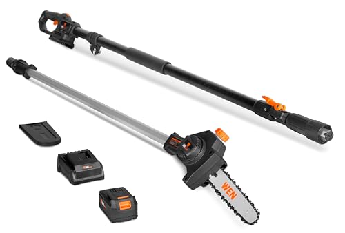 WEN 20V Max Cordless Brushless 8 Inch Pole Saw with 4.0Ah Battery and Charger (20759) - style: 8-Inch Cordless + Battery + Charger