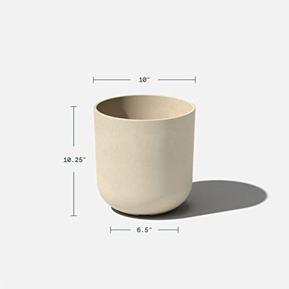 Veradek Mason Series Lima Planter - Large Round Outdoor Planter - color: Sand, size: 10 inches