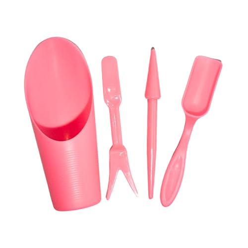 Garden Shovel Hand Tools Transplanting Potting Bonsai Soil Scoop Plastic Succulent Kits,Mini Garden Plant Care Shovel Soil (Pink) - color: Pink