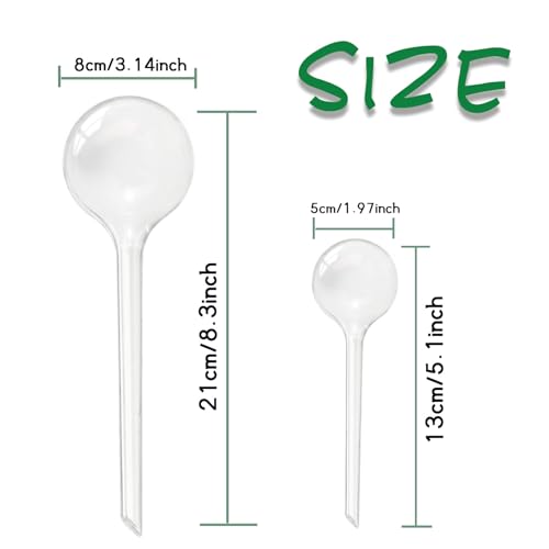 Pynqdfu 14 PCS Plant Watering Globes,Clear Self-Watering Bulbs,Plastic Automatic Watering Globes for Plant Indoor Outdoor,Garden Water Device - size: 7 Medium+7 Small