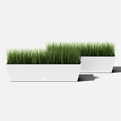 Veradek Pure Series Window Box Planter - Tapered Outdoor Planter - color: White, size: 36 inch - 2 Pack