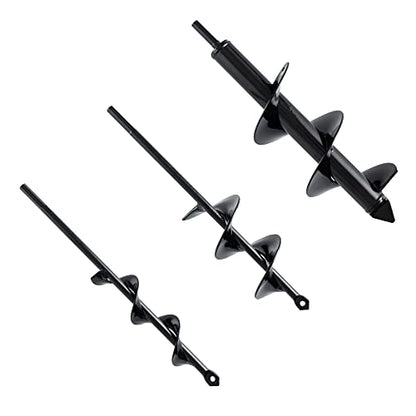 Set 3 (1.6x16, 2.6x16, 3.5x16) Solid Shaft Auger Drill Bit for Planting - Easy Planter Garden Auger - Bulb & Bedding Plant Augers - Post Hole Digger for 3/8” Hex Drive Drill