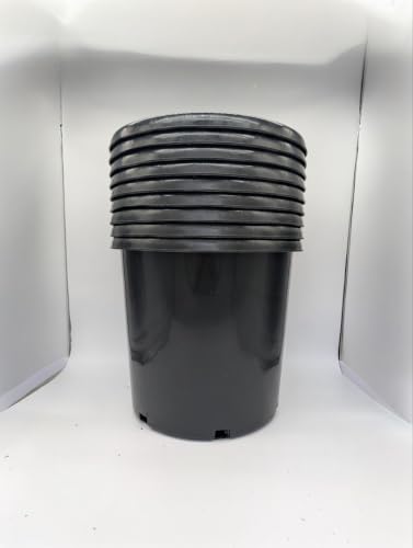 Green Oasis 10 Gallon Nursery Pots (10-Pack) - Premium Injection Molded Black Plastic Plant Pots, Heavy Duty Commercial Grade with Drainage Holes - Perfect for Trees, Vegetables & Shrubs
