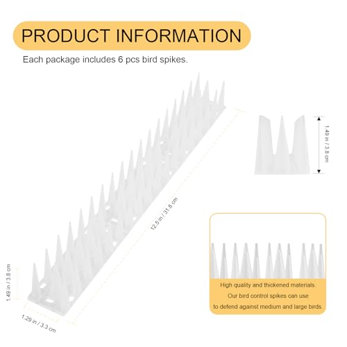 OFFO Bird Spikes for Pigeon Woodpecker Crow, Outdoor Use for Balcony Patio Window, Easy to Install, Frosted White, Covers 8.3 Feet(2.5m) - color: Frosted White