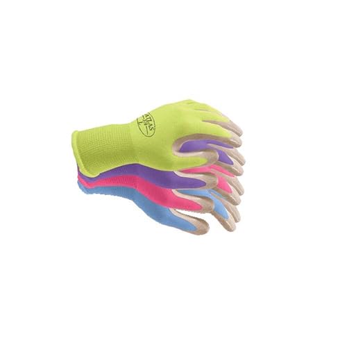 370 Nitrile Grip Coated Work Glove - Assorted Colors 4-Pack - size: Medium