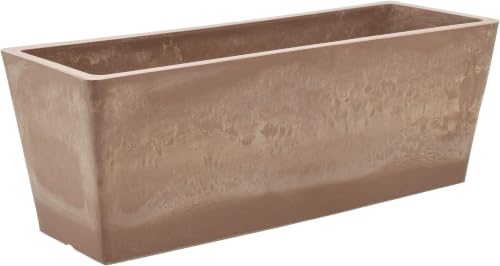 Arcadia Garden Products PSW U45TP Plastic/Stone/Wood Composite Simplicity Window Box, No Drainage Hole (Drillable), 17.5" x 7" x 6", Taupe (Pack of 8) - color: Taupe, size: 17.5" x 7" (Pack of 8)