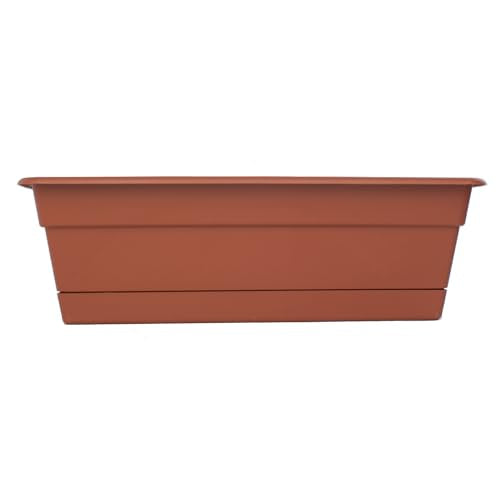 Bloem Dura Cotta 30" Plastic Window Box Planter, Terra Cotta, 3-Pack - color: Terra Cotta, size: 30" (Pack of 3)