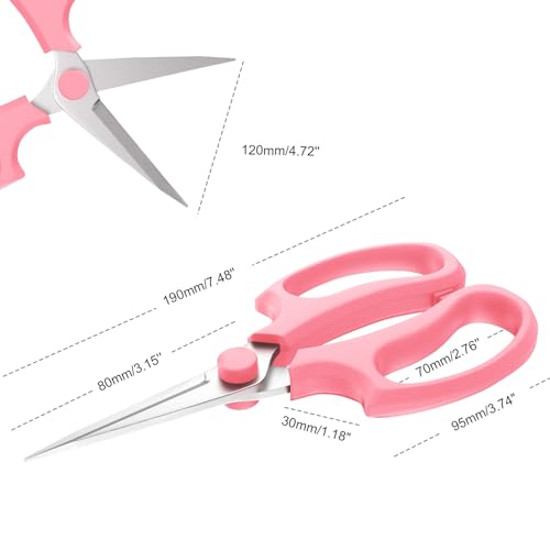 Housolution Flower Scissors, 3PCS Steel Pointed Pruning Shears, Pink - color: Pointed-pink, size: 3 Pack