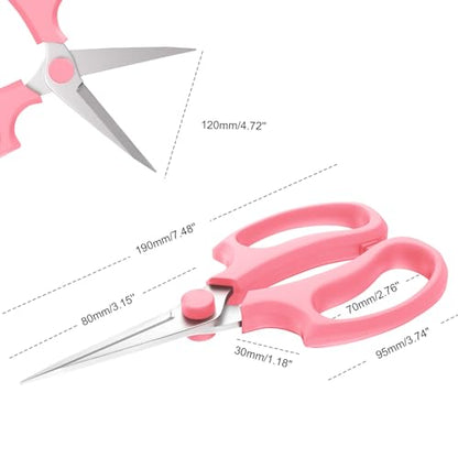 Housolution Flower Scissors, 3PCS Steel Pointed Pruning Shears, Pink - color: Pointed-pink, size: 3 Pack