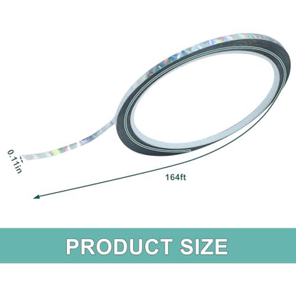 Jiozermi 2 Pcs 0.12 Inch Self-Adhesive Holographic Reflective Tape - size: 0.12 Inch x 55 Yard
