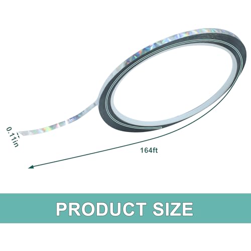 Jiozermi 2 Pcs 0.12 Inch Self-Adhesive Holographic Reflective Tape - size: 0.12 Inch x 55 Yard