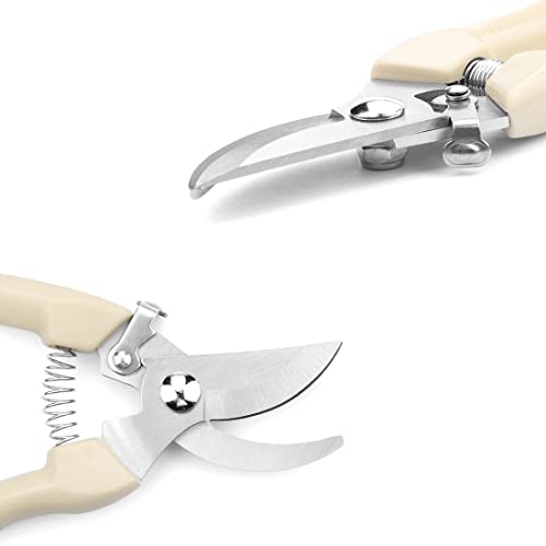 Leize Pruning Shears, Gardening Hand Pruner, Floral Shears, Strong Pruner for Flowers, Branches and Leaves (CreamA) - color: Creama