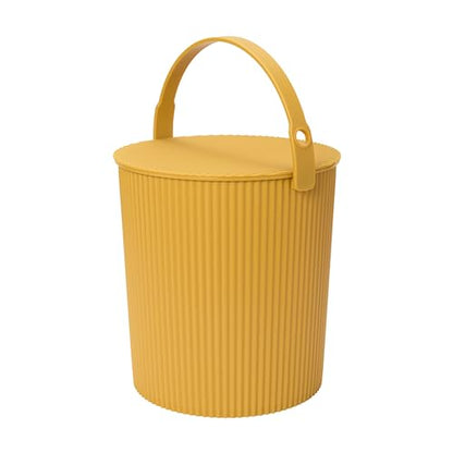 Hachiman Extra Large Bucket, 5.3 Gallon Heavy Duty Bucket with Lid & Handle - color: Mustard, size: Extra Large