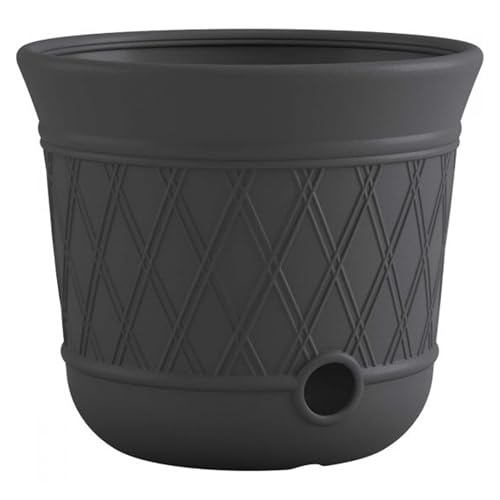 Suncast 8 Pack 14" x 12" Round Resin Decorative Weatherproof Outdoor Hideaway Standard Garden Hose Storage Pot with Drainage Holes, Gray - size: 8 Pack