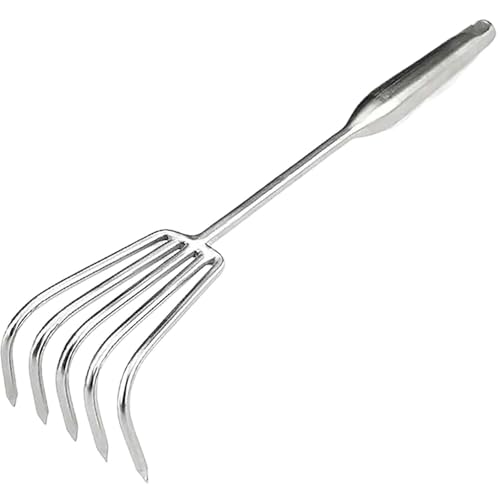 5-Tine Long-Handle Stainless Steel Small Rake