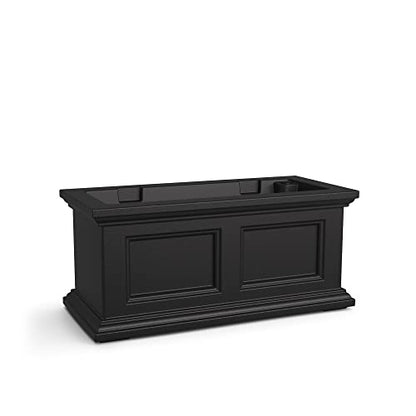 Mayne Fairfield 24in Self-Watering Rectangular Window Box Planter, Black - color: Black, size: 24in